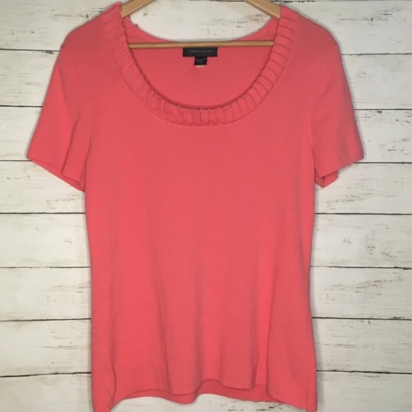 Pretty Coral Cable and Gauge knit shirt size L - Picture 1 of 3